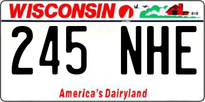 WI license plate 245NHE