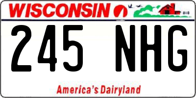 WI license plate 245NHG