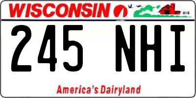 WI license plate 245NHI