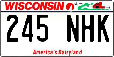 WI license plate 245NHK
