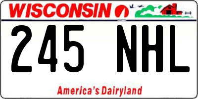 WI license plate 245NHL