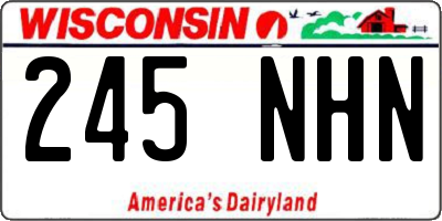 WI license plate 245NHN