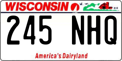 WI license plate 245NHQ