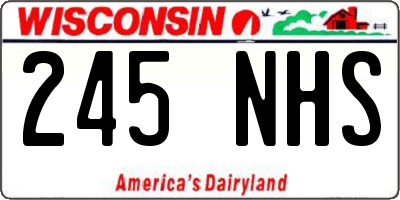 WI license plate 245NHS