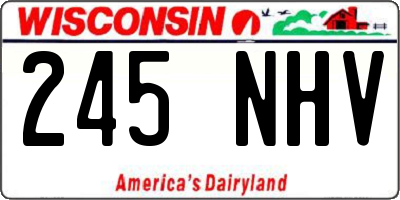 WI license plate 245NHV