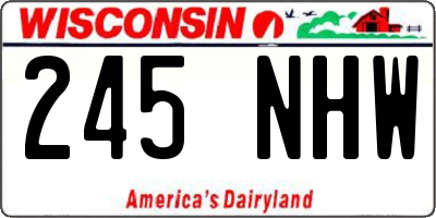 WI license plate 245NHW