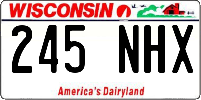 WI license plate 245NHX