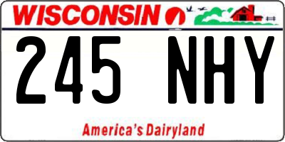 WI license plate 245NHY