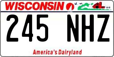 WI license plate 245NHZ