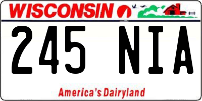 WI license plate 245NIA