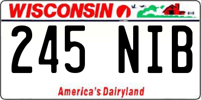 WI license plate 245NIB