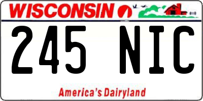 WI license plate 245NIC