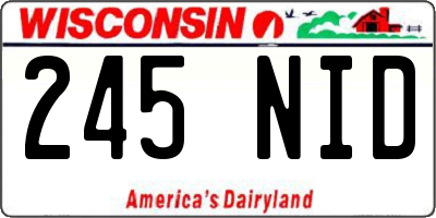 WI license plate 245NID