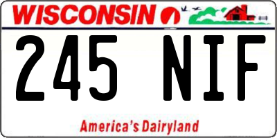 WI license plate 245NIF