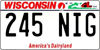 WI license plate 245NIG