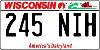 WI license plate 245NIH