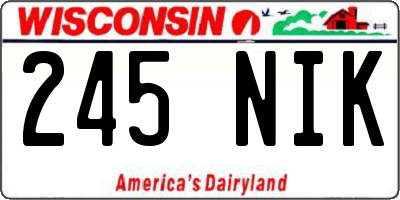 WI license plate 245NIK