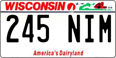 WI license plate 245NIM