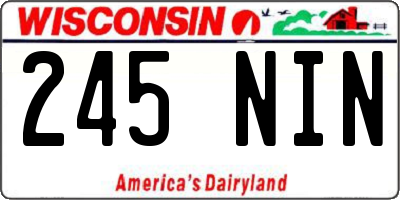 WI license plate 245NIN