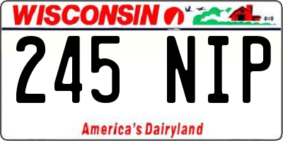 WI license plate 245NIP