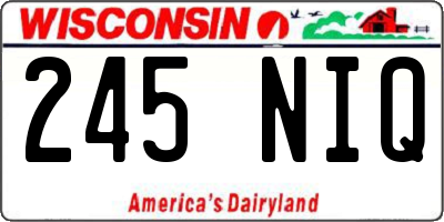 WI license plate 245NIQ