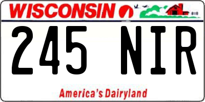 WI license plate 245NIR