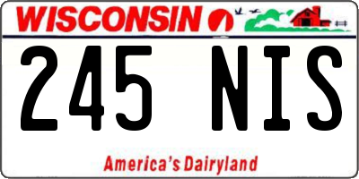 WI license plate 245NIS
