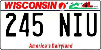 WI license plate 245NIU