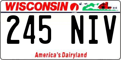 WI license plate 245NIV