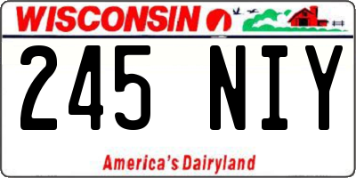 WI license plate 245NIY