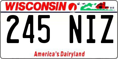 WI license plate 245NIZ