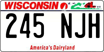 WI license plate 245NJH