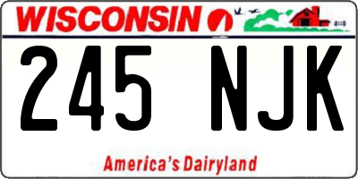 WI license plate 245NJK