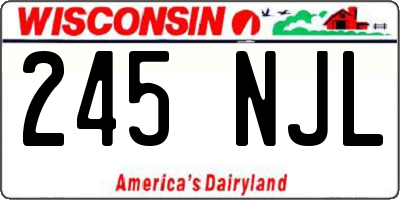 WI license plate 245NJL