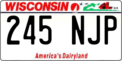 WI license plate 245NJP