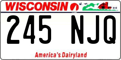 WI license plate 245NJQ