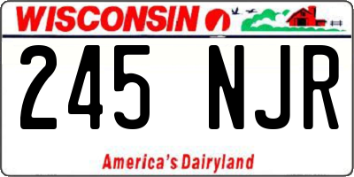 WI license plate 245NJR