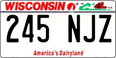 WI license plate 245NJZ