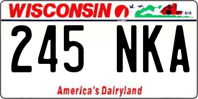 WI license plate 245NKA
