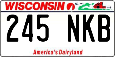 WI license plate 245NKB