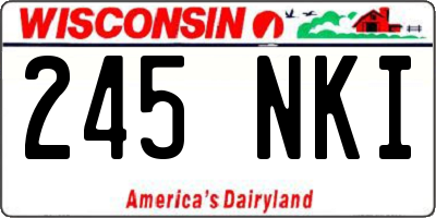 WI license plate 245NKI