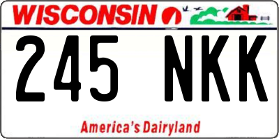 WI license plate 245NKK