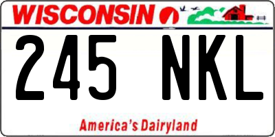 WI license plate 245NKL