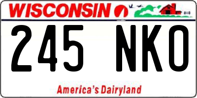 WI license plate 245NKO
