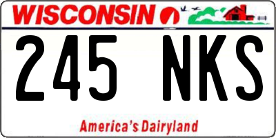 WI license plate 245NKS