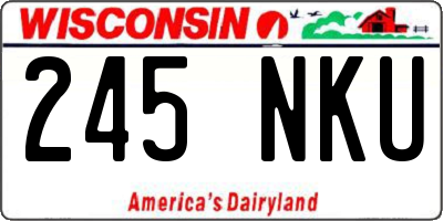 WI license plate 245NKU