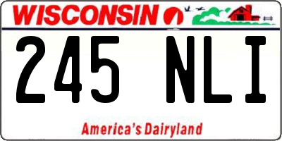 WI license plate 245NLI