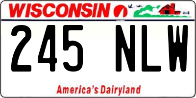 WI license plate 245NLW