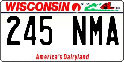 WI license plate 245NMA