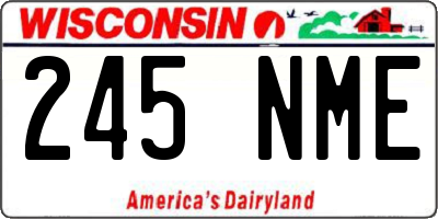 WI license plate 245NME
